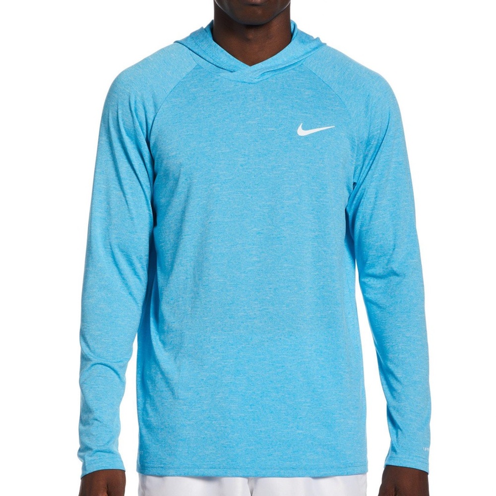 Nike Men's Swim Hydroguard Heathered Long Sleeve Hooded Shirt